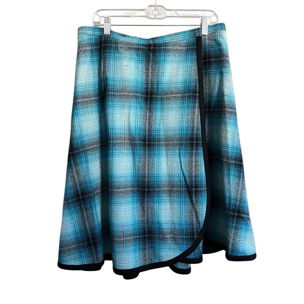 Vintage Pendleton Women's Size Large 100% Wool Blue Knee Length Skirt